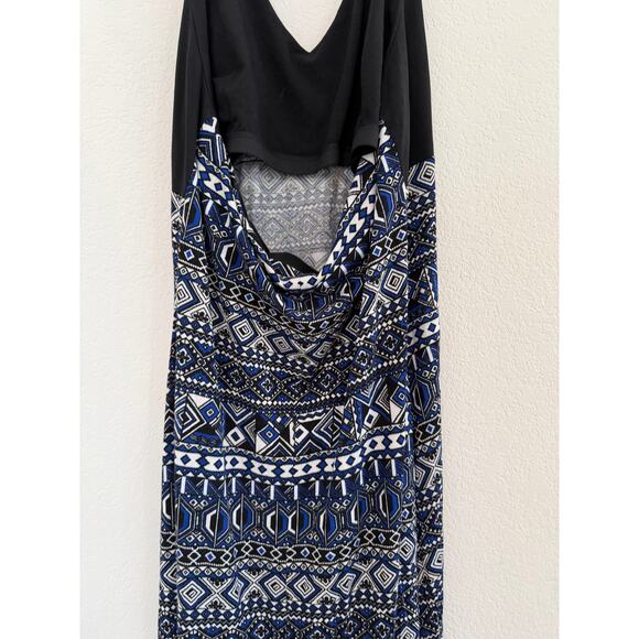 Cache Halter Maxi Dress Womens Large Beach Boho Chic Tribal Geometric Y2K - Picture 11 of 14